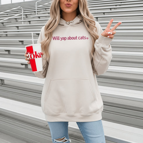 This embroidered hoodie is for the unapologetic cat person who knows that every meow, toe bean, and zoomie is worth sharing with the world.